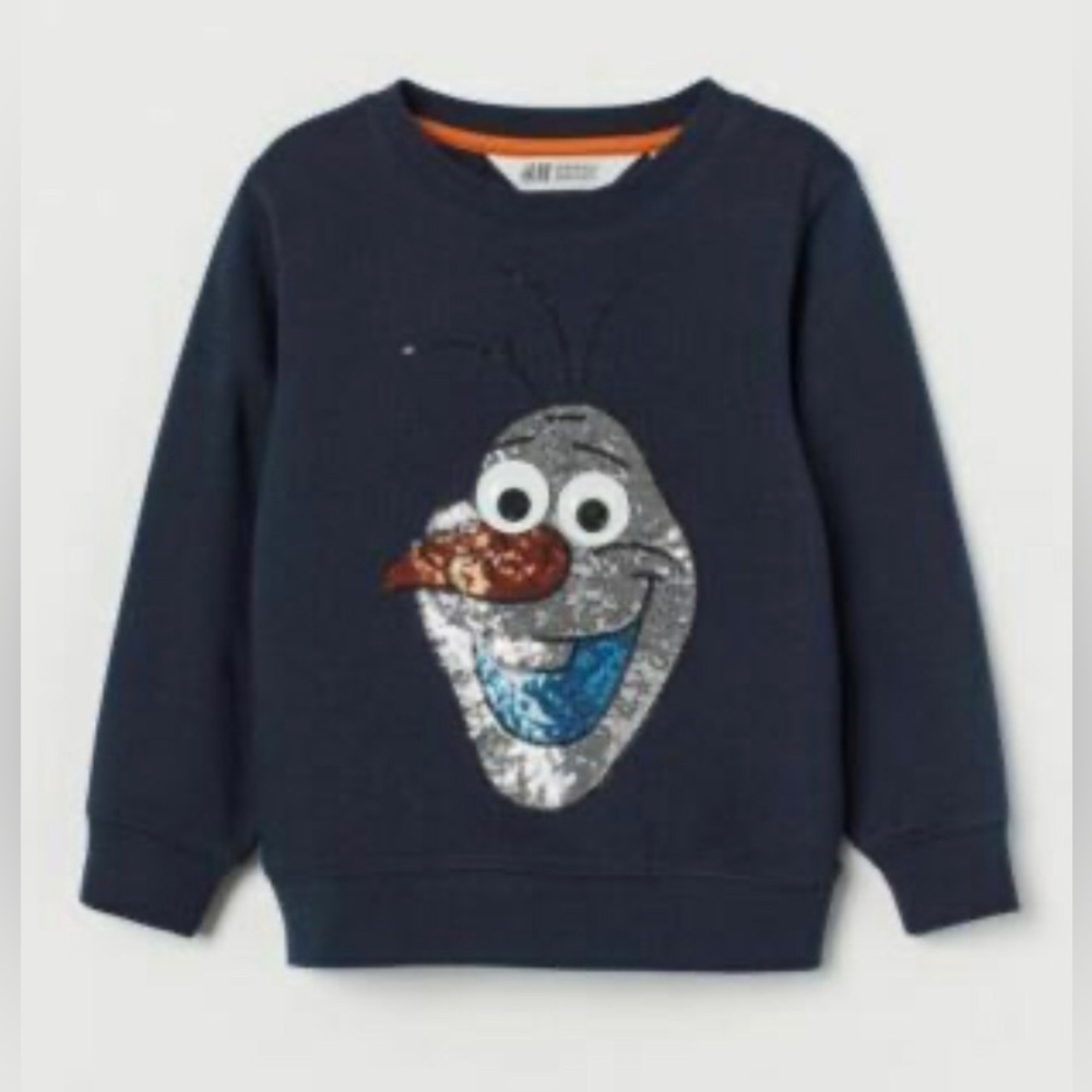 H&M Disney Navy Blue Kids Sweatshirt with Olaf Design